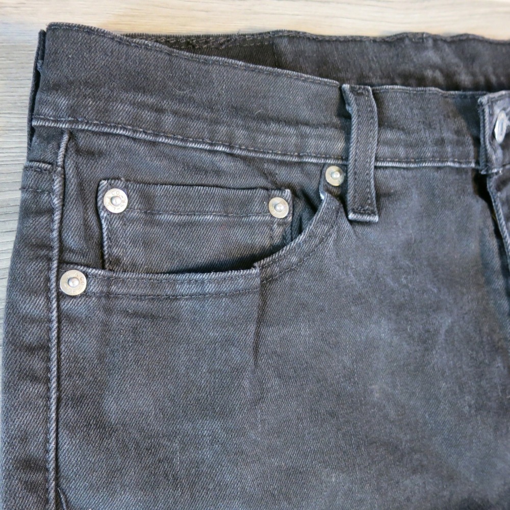 Levis Premium 511 Jeans Mens 32x32 Black Denim Slim Straight Stretch Waterless - Picture 12 of 13